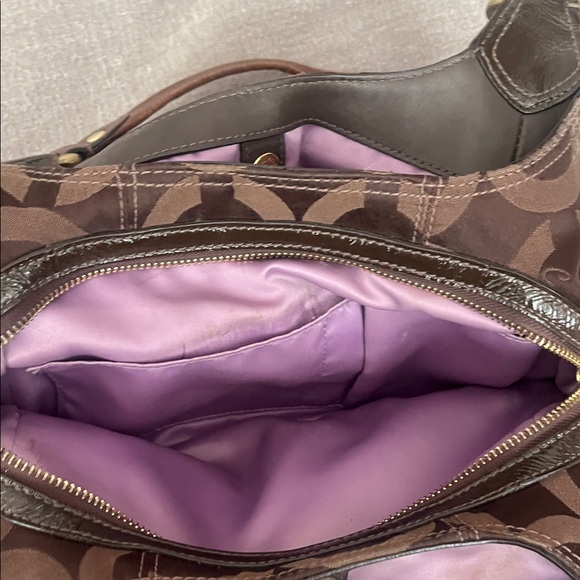 Coach Maggie Madison Op Art Brown Shoulder Bag - Picture 8 of 13